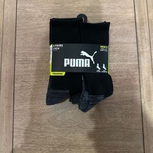 Puma men’s crew socks 6 pack size black gray cushioned